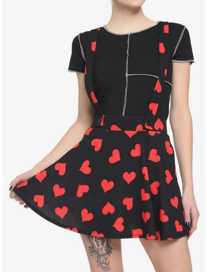 Outlet โจ Red Hearts Black Suspender ๐ Skirt ๐งจ 3 Outlet โจ Red Hearts Black Suspender ๐ Skirt ๐งจ