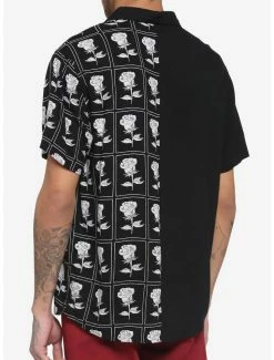 Brand new ✔️ Black & White Roses Split Woven Button-Up 👍 -HT Style Outlet Store 17011757 av2