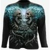 Top 10 🔔 Flaming Spine Allover Long-Sleeve T-Shirt ⌛