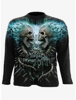 Top 10 🔔 Flaming Spine Allover Long-Sleeve T-Shirt ⌛