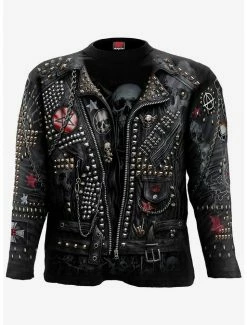 Best Sale 🔔 Goth Metal Allover Long-Sleeve T-Shirt 🛒 -HT Style Outlet Store 17035027 av1