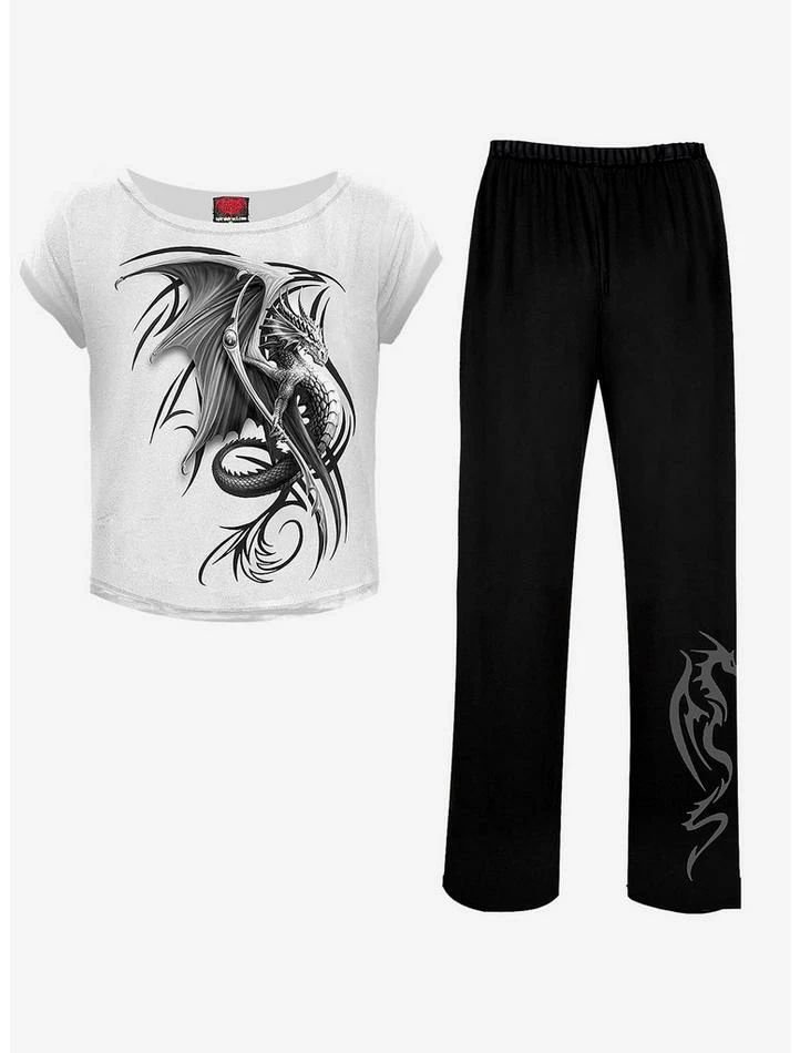 Outlet โญ Wyvern 4 PC Gothic Pajama Set ๐ 4 Outlet โญ Wyvern 4 PC Gothic Pajama Set ๐ - Image 2