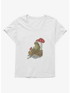 Cheapest ⭐ Cottagecore Froggy Tea Time Foggy Tea Time 👧 Girls T-Shirt Plus Size 😉