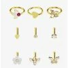 New 💯 Steel Gold Hearts & Butterflies Nose Stud & Hoop 9 Pack 😀 -HT Style Outlet Store 17098600 hi