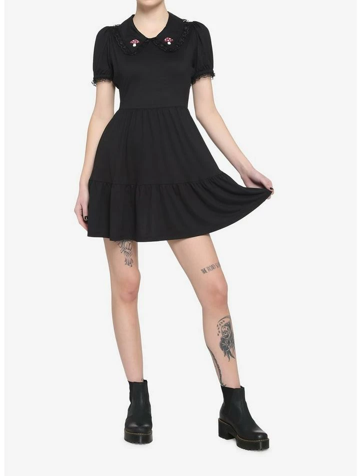 Wholesale ⭐ Mushroom Lace Collar Tiered Babydoll 👗 Dress 🔔 4 Wholesale ⭐ Mushroom Lace Collar Tiered Babydoll 👗 Dress 🔔 - Image 2