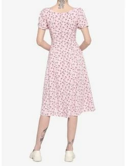 Buy 🎉 Pink Floral Gears Empire Midi 👗 Dress 😉 -HT Style Outlet Store 17100094 av2