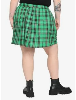 Buy ⭐ Green Plaid Buckle Pleated Skort Plus Size ✔️ 5 Buy ⭐ Green Plaid Buckle Pleated Skort Plus Size ✔️ -HT Style Outlet Store 17100358 av1