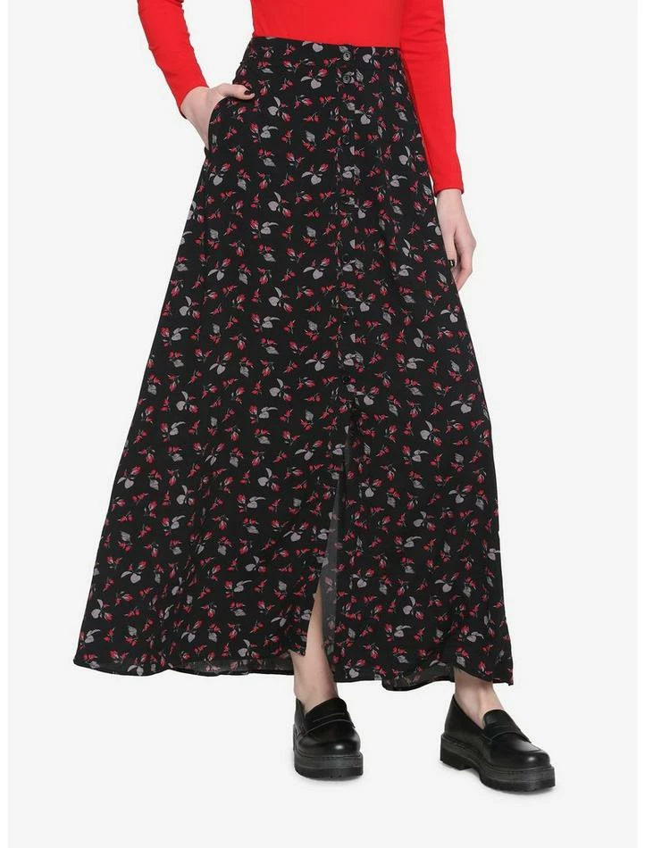Cheapest ⭐ Black Rose Bud Maxi 👗 Skirt 🤩 3 Cheapest ⭐ Black Rose Bud Maxi 👗 Skirt 🤩