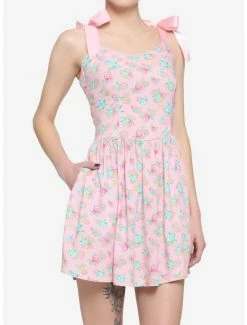Best Pirce 😍 Pink Floral Gears Sweetheart 👗 Dress 🎁