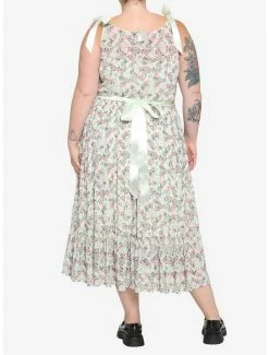 Hot Sale ⭐ Mint Floral Clocks & Gears Midi 👗 Dress Plus Size 👏 -HT Style Outlet Store 17102173 av2