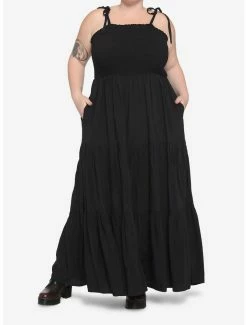 Cheapest 🔔 Black Smock Tiered Midi 👗 Dress Plus Size 🛒 6 Cheapest 🔔 Black Smock Tiered Midi 👗 Dress Plus Size 🛒 -HT Style Outlet Store 17102188 av1
