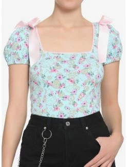 Best reviews of 👍 Blue Floral Clocks & Gears 👧 Girls Top ✔️