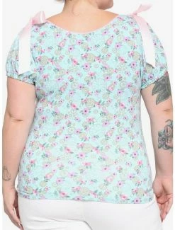 Best Pirce 👍 Blue Floral Clocks & Gears 👧 Girls Top Plus Size 🤩 -HT Style Outlet Store 17104835 av2