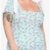 Best Pirce 👍 Blue Floral Clocks & Gears 👧 Girls Top Plus Size 🤩 -HT Style Outlet Store 17104835 hi