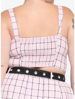 Brand new 🛒 Pink & Black Grid Buckle 👧 Girls Tank Top Plus Size 🎁 -HT Style Outlet Store 17105069 av2