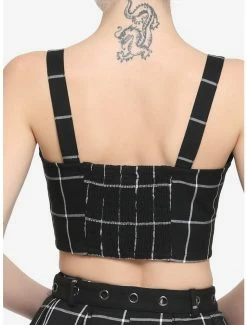 Brand new 😍 Black & White Grid 👧 Girls Crop Tank Top 🧨 -HT Style Outlet Store 17105076 av2