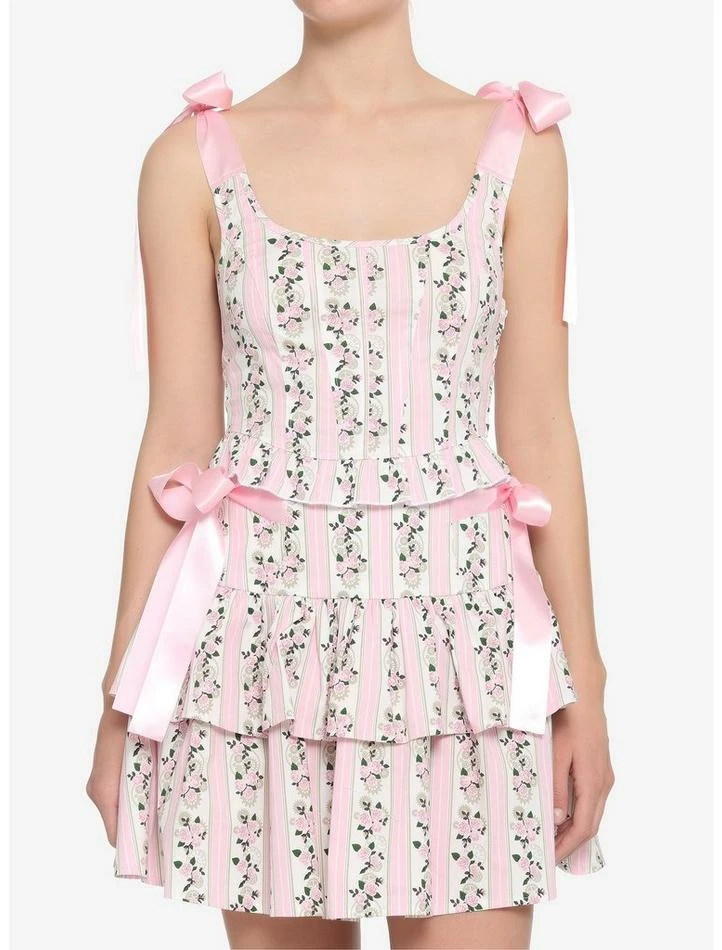 Budget 🔔 Pink Roses & Gears Corset 👧 Girls Tank Top ❤️ 3 Budget 🔔 Pink Roses & Gears Corset 👧 Girls Tank Top ❤️