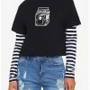 Cheap 🥰 Goth Milk Black & White Twofer 👧 Girls Crop Long-Sleeve T-Shirt ⭐ -HT Style Outlet Store 17106890 hi