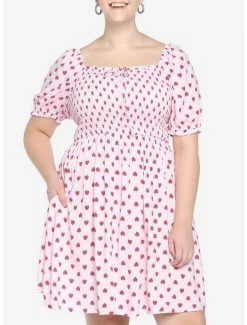 Deals 🧨 Pink Strawberry Smocked 👗 Dress Plus Size 🤩