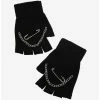 Top 10 💯 Chain & Safety Pin Black Fingerless Gloves 🎉