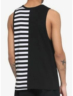 Budget 🧨 Black & White Stripe Split Tank Top ✨ -HT Style Outlet Store 17171534 av2