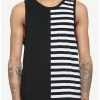 Budget 🧨 Black & White Stripe Split Tank Top ✨ -HT Style Outlet Store 17171534 hi