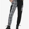 Cheap ✔️ Black & Grey Plaid Split Cargo Jogger Pants 🧨 -HT Style Outlet Store 17171543 hi