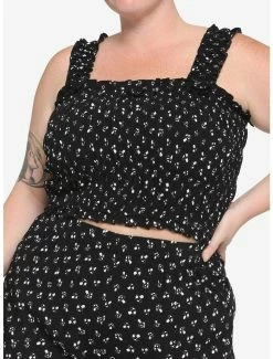 Hot Sale ❤️ Mushroom Smocked 👧 Girls Crop Top Plus Size ✔️