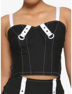 Brand new 🔥 Royal Bones By Tripp White Straps Sweetheart 👧 Girls Crop Tank Top 💯