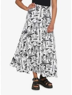 Best deal 🌟 Anatomical Skeleton Sepia Maxi 👗 Skirt ⭐