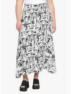 Wholesale 😍 Anatomical Skeleton Sepia Maxi 👗 Skirt Plus Size 🛒