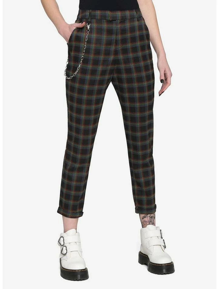 Buy 🛒 Rainbow Grid Pants With Detachable Chain 💯 3 Buy 🛒 Rainbow Grid Pants With Detachable Chain 💯