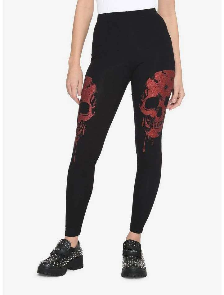 Promo ๐ Red Glitter Skull Leggings โ 3 Promo ๐ Red Glitter Skull Leggings โ