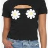 Outlet 😀 Daisy Cutout 👧 Girls Crop T-Shirt 🧨