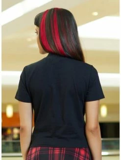 Buy 🧨 Black Grommet Mock Neck Cutout 👧 Girls Top 🌟 -HT Style Outlet Store 17234117 av2