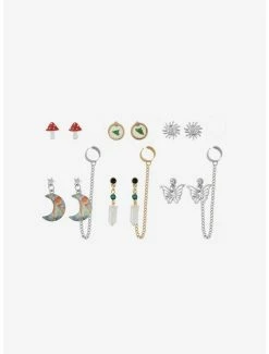 Budget 💯 Moon Mushroom Crystal Cuff Earring Set 🧨 -HT Style Outlet Store 17235734 av1