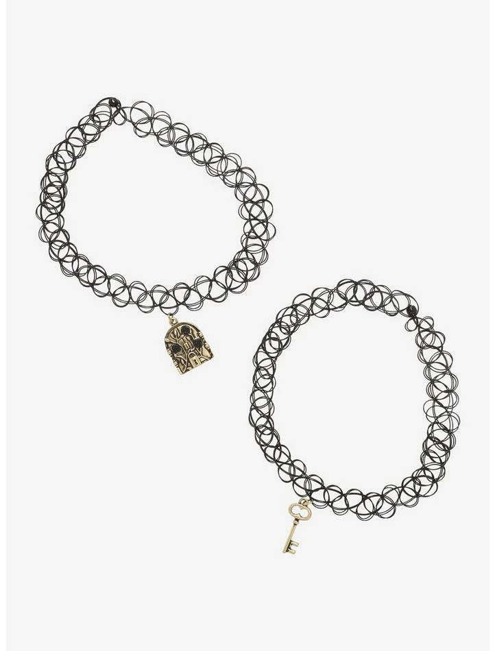 Cheapest 😀 Magic Door & Key Tattoo Choker Set ✨ 3 Cheapest 😀 Magic Door & Key Tattoo Choker Set ✨