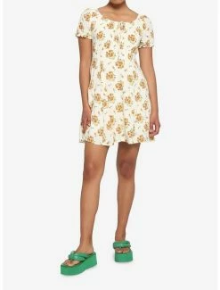 Cheapest 👍 Sunflower Puff Sleeve 👗 Dress 🌟 -HT Style Outlet Store 17236214 av1