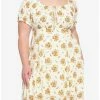 Coupon 🧨 Sunflower Puff Sleeve 👗 Dress Plus Size 🔥 -HT Style Outlet Store 17236222 hi