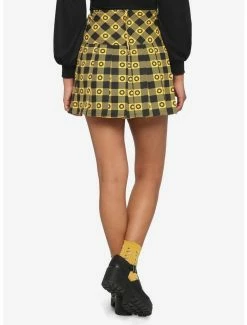 Flash Sale 💯 Yellow & Black Flower Plaid 👗 Skirt 😀 -HT Style Outlet Store 17236419 av1