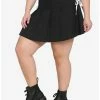 Flash Sale 😉 Black & White Lace-Up Pleated 👗 Skirt Plus Size 🥰 -HT Style Outlet Store 17236457 hi
