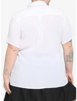 Discount ✔️ White Black Bow 👧 Girls Resort Woven Button-Up Plus Size 🔔 -HT Style Outlet Store 17236529 av2