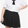 Discount ✔️ White Black Bow 👧 Girls Resort Woven Button-Up Plus Size 🔔 -HT Style Outlet Store 17236529 hi
