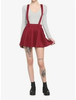 Flash Sale 😀 Merlot Suspender Skater 👗 Skirt ❤️ -HT Style Outlet Store 17236643 av1
