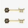 Best Sale 🤩 Steel Gold Butterfly Nipple Barbell 2 Pack 🎉 -HT Style Outlet Store 17243977 hi