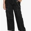 Hot Sale ⭐ Black & White Stitch Chain Carpenter Pants Plus Size ❤️ 2 Hot Sale ⭐ Black & White Stitch Chain Carpenter Pants Plus Size ❤️ -HT Style Outlet Store 17278552 hi