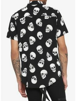 Promo 🥰 Large Skull Woven Button-Up 🌟 -HT Style Outlet Store 17278786 av2