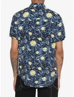 Cheapest 🔔 Starry Night Woven Button-Up 🎁 -HT Style Outlet Store 17278893 av2