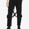 Best Sale 🎁 Black Suspender Wide Leg Cargo Pants 🔔
