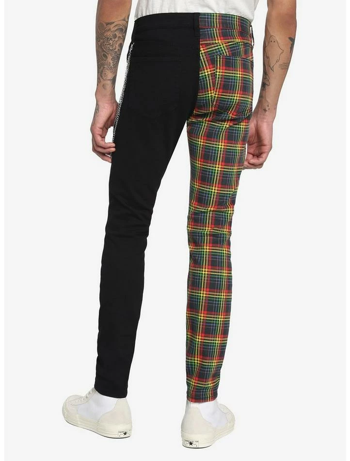 Cheapest โญ Black & Rainbow Plaid Split Chain Stinger ๐ Jeans ๐ 4 Cheapest โญ Black & Rainbow Plaid Split Chain Stinger ๐ Jeans ๐ - Image 2